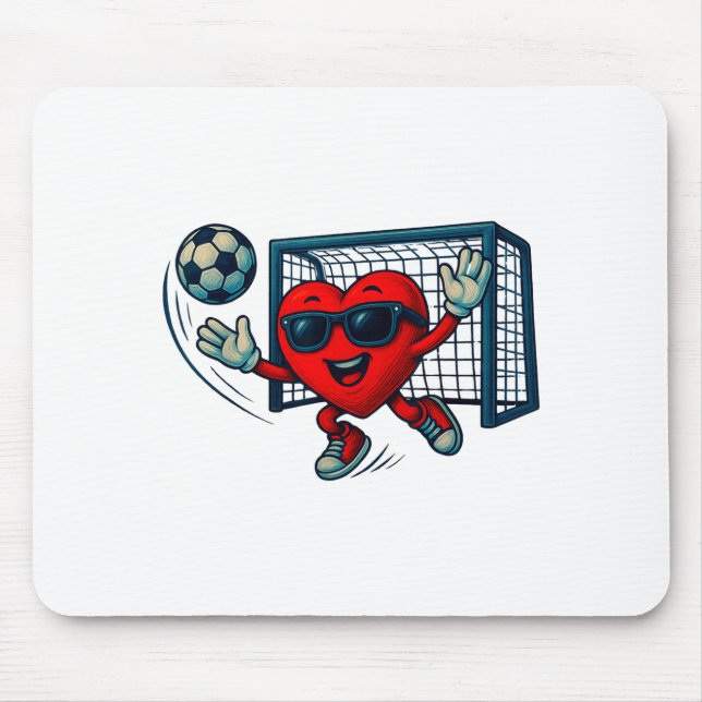 Valentines Day Soccer Goalkeeper Funny Heart Boys  Mousepad (Vorne)