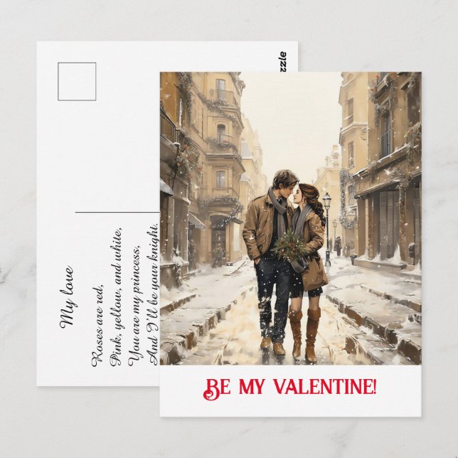 Valentine's Day. Sprich über deine Liebe! Postkarte (Vorne/Hinten)