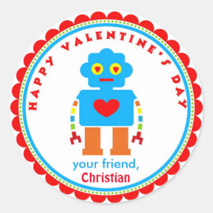 Valentine's Day Stickers Robot Stickers