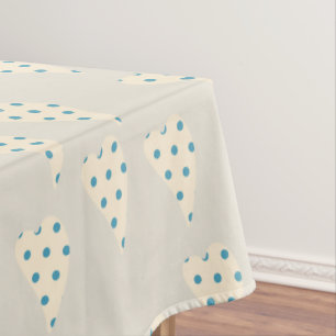 Valentine's Day Tablecloth Beige Punkt Herz Tischdecke