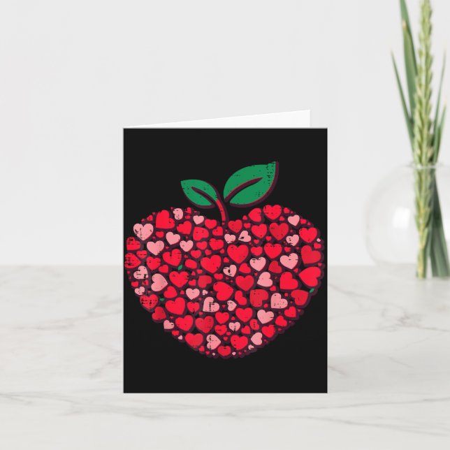 Valentines Day Teacher Hearts Love Teach Women Men Karte (Vorderseite)