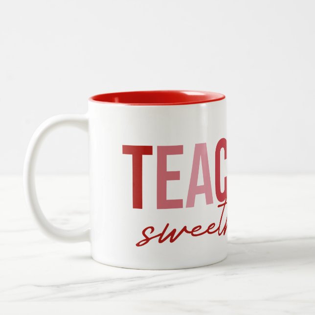 Valentine's Day Teaching Sweethearts Since Year Zweifarbige Tasse (Links)