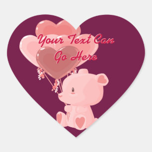 Valentine's Day Teddy Bären Herzklammern Herz-Aufkleber