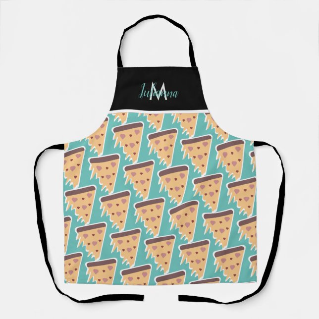 Valentine's Day Theme Herz Pizza Muster Schürze (Vorderseite)