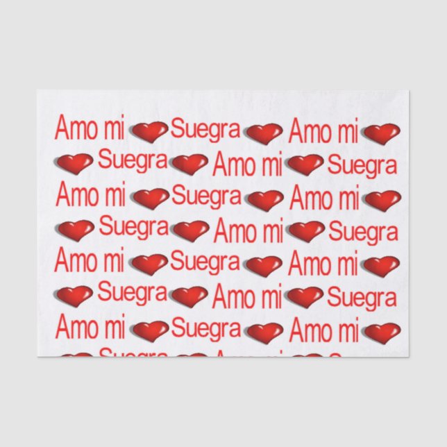 Valentine's Day Tissue Amo mi Suegra Hearts Seidenpapier (Vorderseite)
