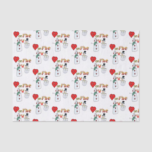 Valentine's Day Tissue Liebe Hört Schneemann Seidenpapier (Vorderseite)
