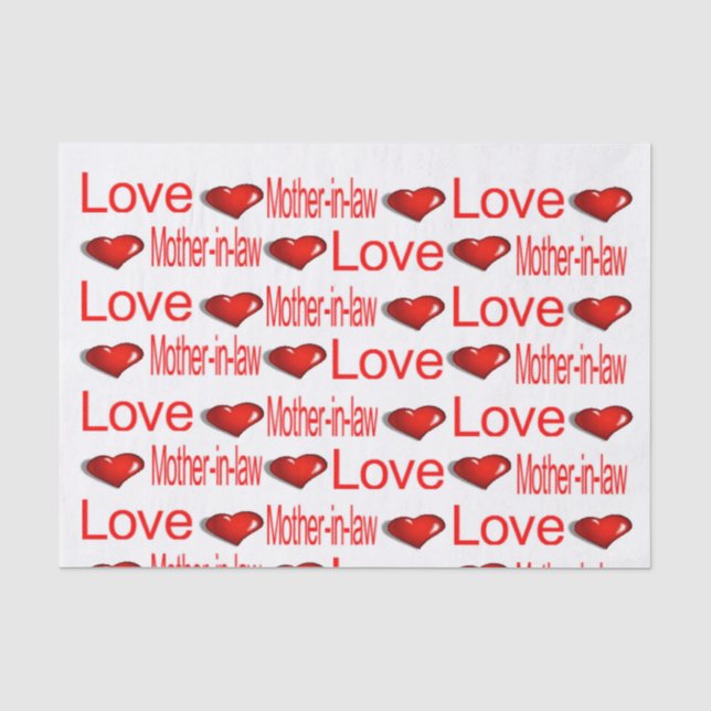 Valentine's Day Tissue Paper Liebe Mutter im Recht Seidenpapier (Vorderseite)