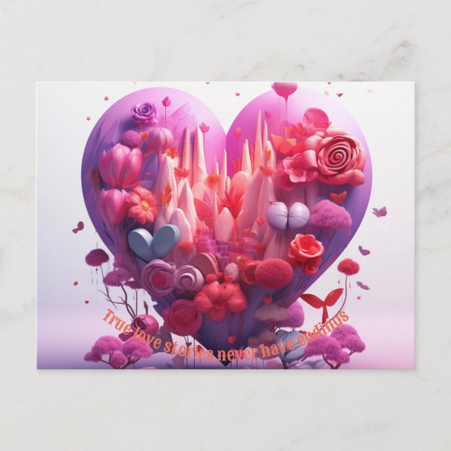 valentine's day vraie coeur amour carte postale po (Devant)