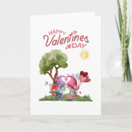 Valentine's Day Watercolor Gnome Couple Card Dankeskarte