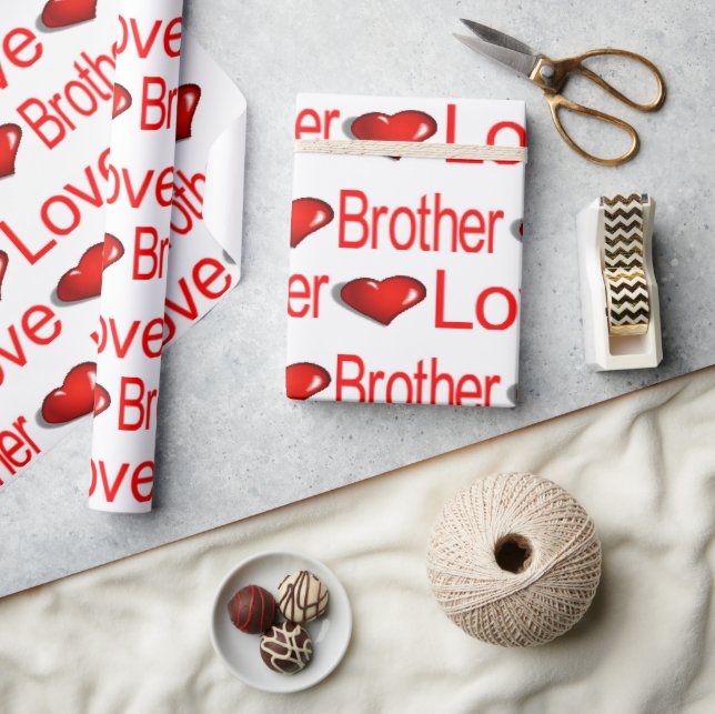 Valentine's Day Wrapping Paper Liebe Brother Heart Geschenkpapier (Kunsthandwerk)