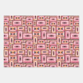 Valentine's Day Wrapping Paper | Retro Mix Tape Geschenkpapier Set