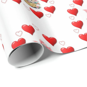 Valentine's Day Wrapping Paper Vintag Kitten Geschenkpapier