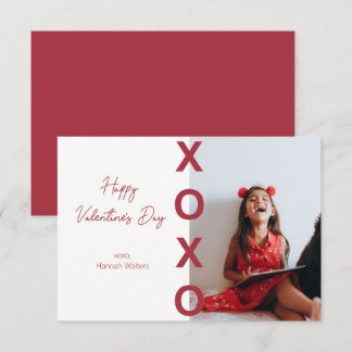 Valentines de classe Carte photo rouge XOXO