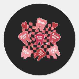 Valentines Dentist Dental Hygienic Tooth Candy Co Runder Aufkleber