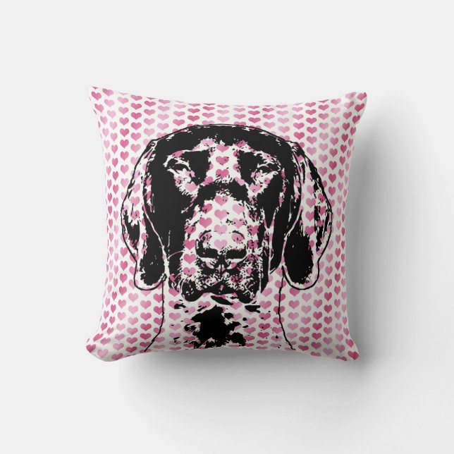 Valentines-Deutscher Shorthair Kissen (Vorderseite)