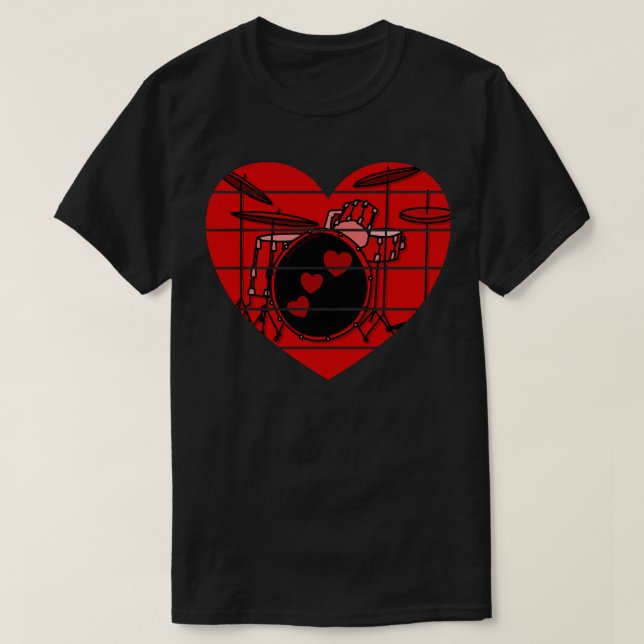 Valentines Drummer Drum Teacher Wedding Musician 1 T-Shirt (Design vorne)