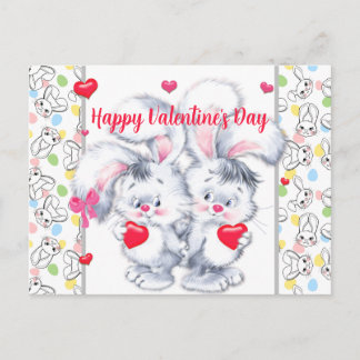 Valentines Easter Bunnies Postkarte