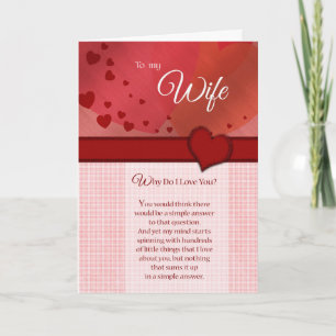 Valentines - Ehefrau, warum Liebe ich dich? Feiertagskarte