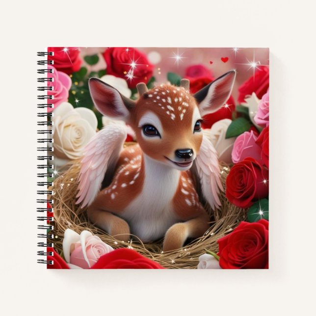 Valentines Fawn Notizbuch (Vorderseite)