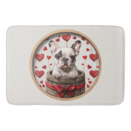 Valentines French Bulldog Badematte