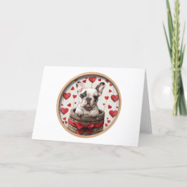 Valentines French Bulldog Feiertagskarte