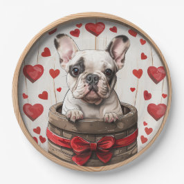 Valentines French Bulldog Pappteller