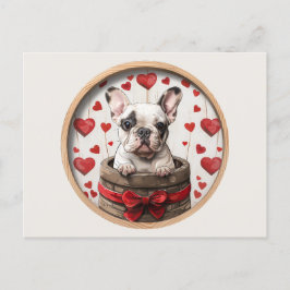 Valentines French Bulldog Postkarte