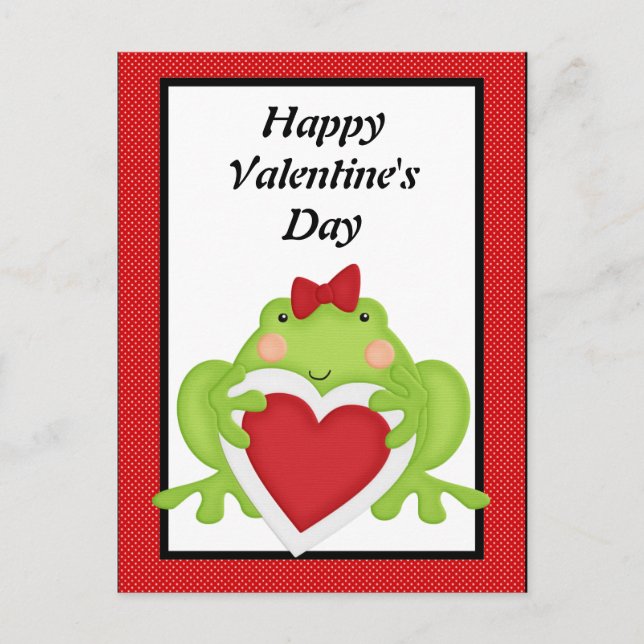 Valentines Froschurlaub Gruß Postkarte (Vorderseite)