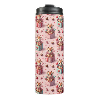 Valentine's Giraffes Thermosbecher