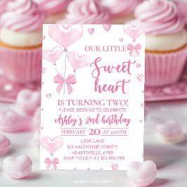 Valentine's Girl Little Sweetheart Geburtstag Einladung