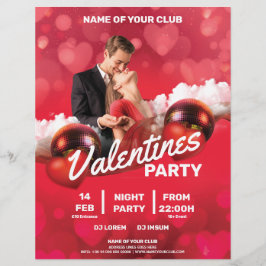 Valentines Globes Couple Party Flyer