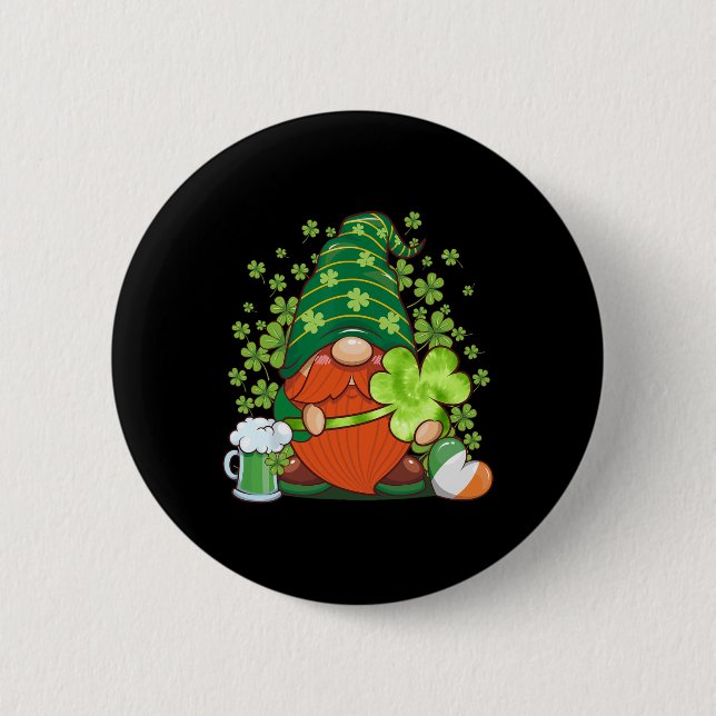 Valentine's Gnome St Patrick's Gnomies Osterspri Button (Vorderseite)