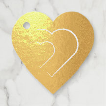Valentine's goldene Herzen Foil Gift Tags