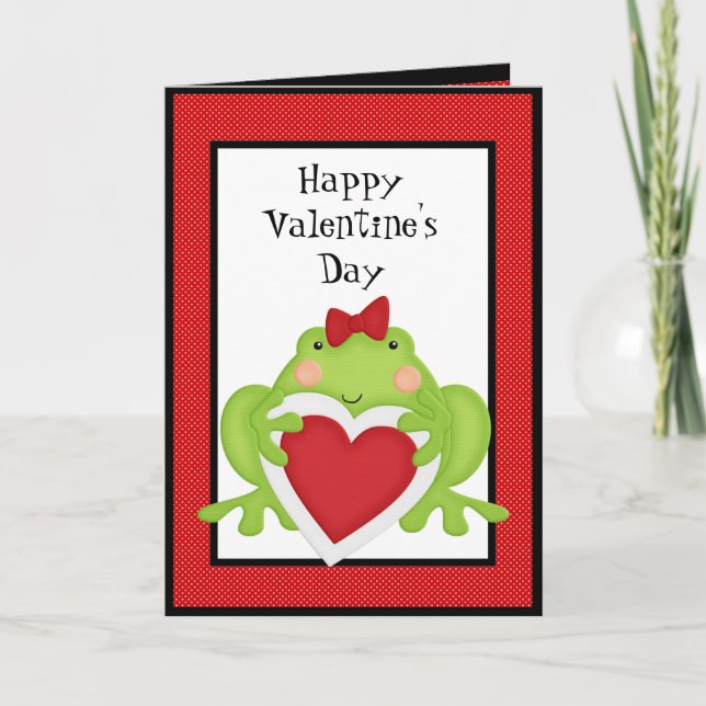 Valentines Grenouille Carte de voeux de Noël (Devant)