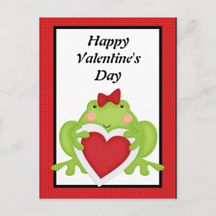 Valentines grenouille voeux carte postale