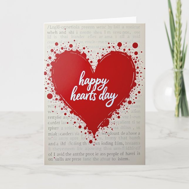 Valentines Happy Hearts Day Card Karte (Vorderseite)