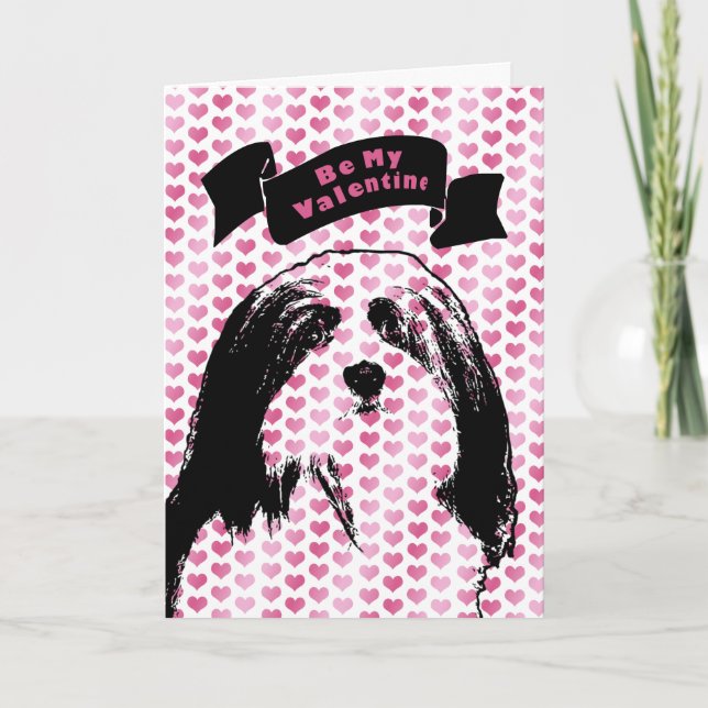 Valentines - Havanese Silhouette Feiertagskarte (Vorderseite)