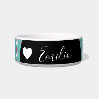 Valentines Heart Liebe Aquamariner Skriptname Pet Napf