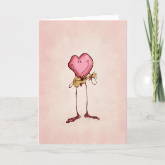 Valentine's Heart Serenading mit Ukulele Feiertagskarte