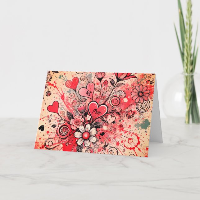 Valentines Hearts / Daisy / Spritzer Art / Sangria (Vorderseite)