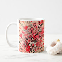 Valentines Hearts / Daisy / Spritzer Art / Sangria