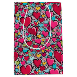 Valentine's Hearts Geschenktasche Mittlere Geschenktüte