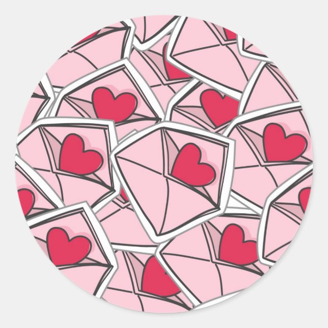 Valentine's Hearts on Enwickes Runder Aufkleber (Vorderseite)
