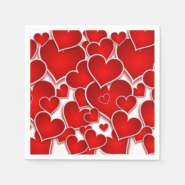Valentines Hearts Serviette (Vorderseite)