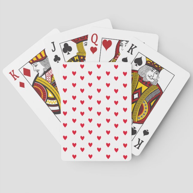 Valentines Herz Retro Themed Spielkarten (Rückseite)