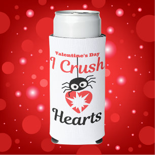 Valentine's I Crush Hearts niedliche Spinne Selters Dosenkühler