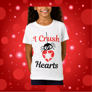 Valentine's I Crush Hearts niedliche Spinne   T-Shirt