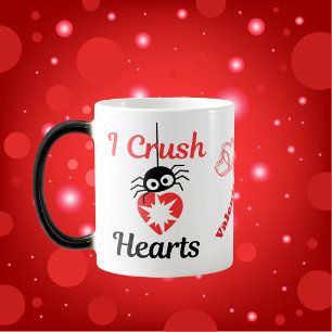 Valentine's I Crush Hearts niedliche Spinne   Verwandlungstasse