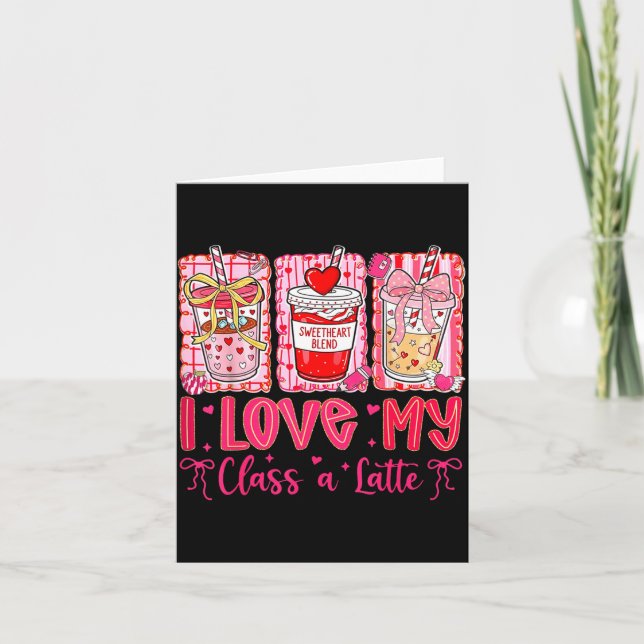 Valentines I Love My Cl A Latte Coquette Coffee Te Karte (Vorderseite)