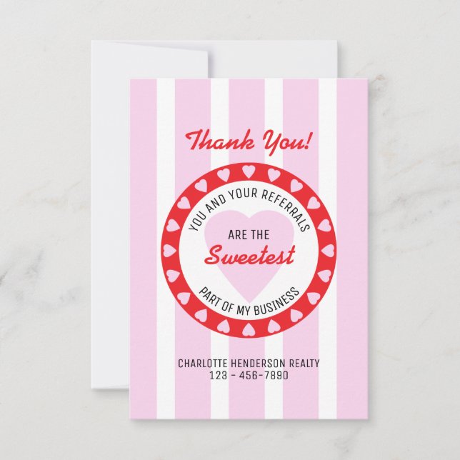 Valentines immobilières Carte de remerciements (Devant)